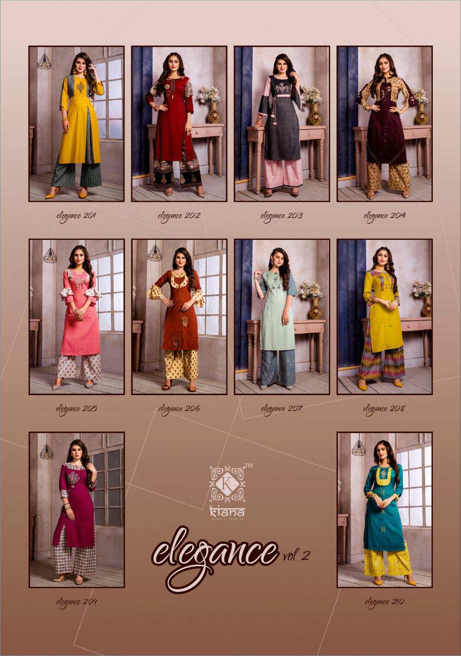 Elegance Vol-2 Kiana Rayon Embroidery Indian Kurti Elegance Vol-2 Kiana Rayon Embroidery Indian Kurti